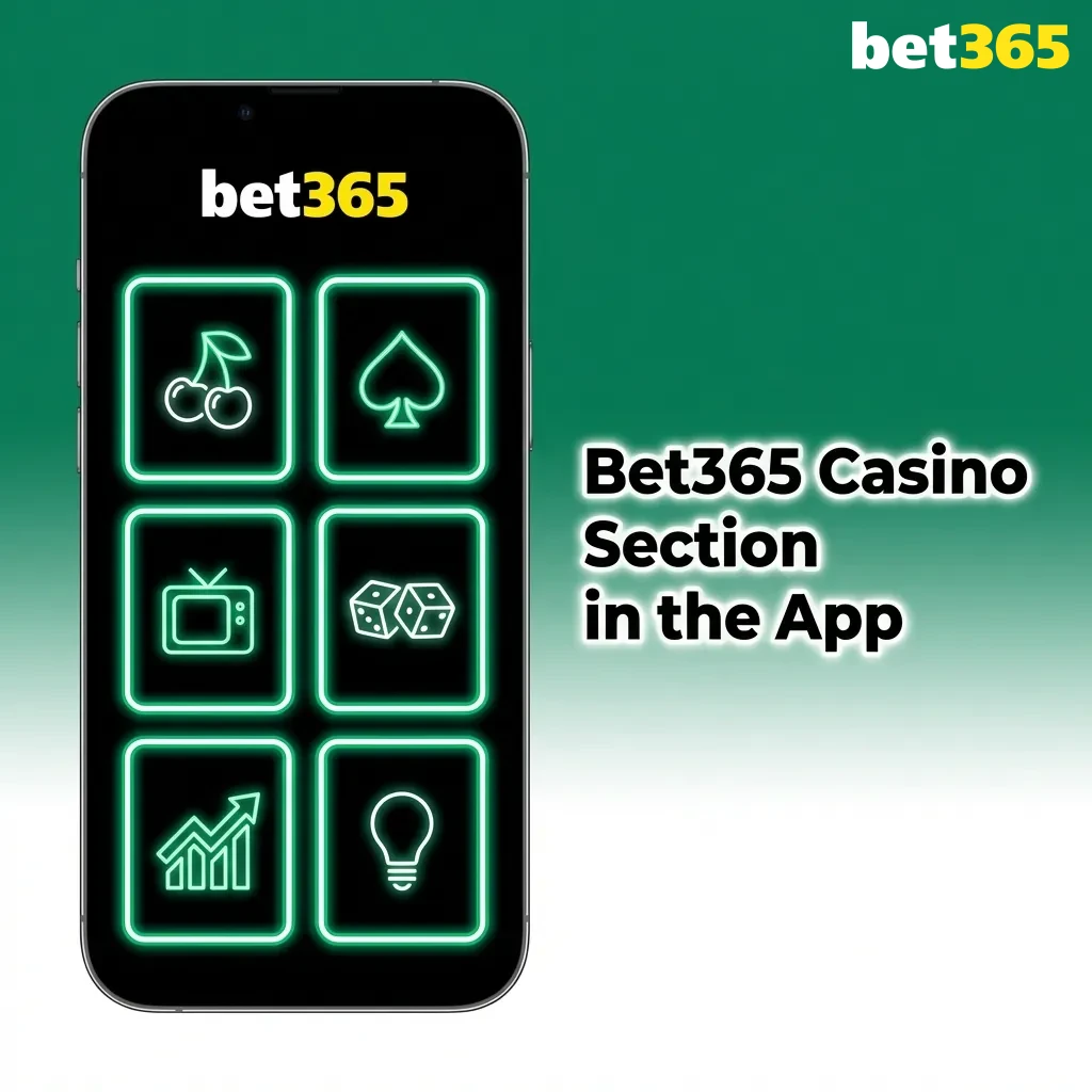 Bet365 casino app interface showing slots, table games, live dealer options, and jackpot games on mobile device