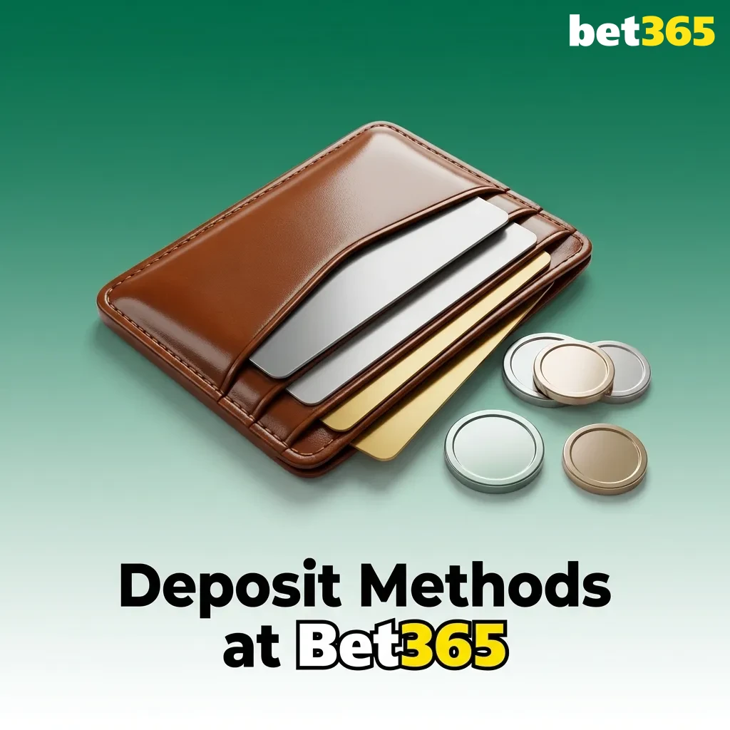 Illustration of Bet365 India deposit screen showing payment methods like cards, wallets, and bank transfers being selected