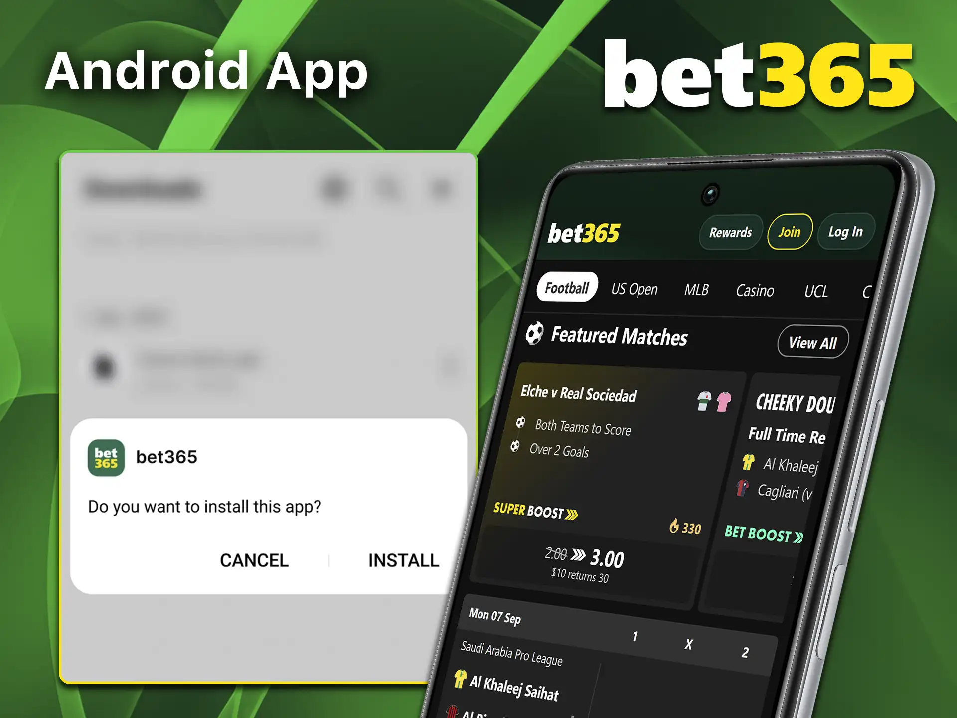 Download the Bet365 app for Android.